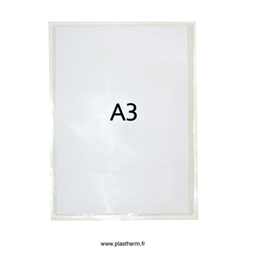 Pochette plastique adhésive transparente pour insertion document