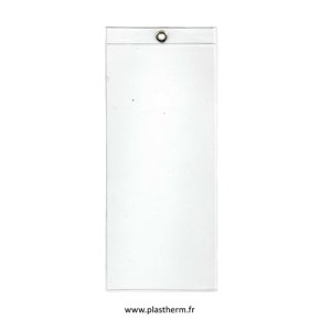 porte étiquette plastique avec oeillet métal et ouverture latérale